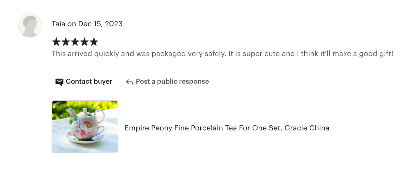 Empire Peony Fine Porcelain Tea For One Set