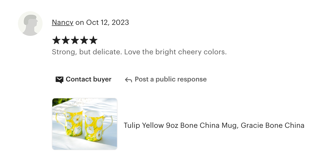 Tulip Yellow Bone China Mug