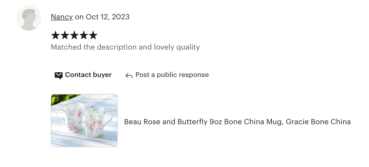 Beau Rose and Butterfly Bone China Mug