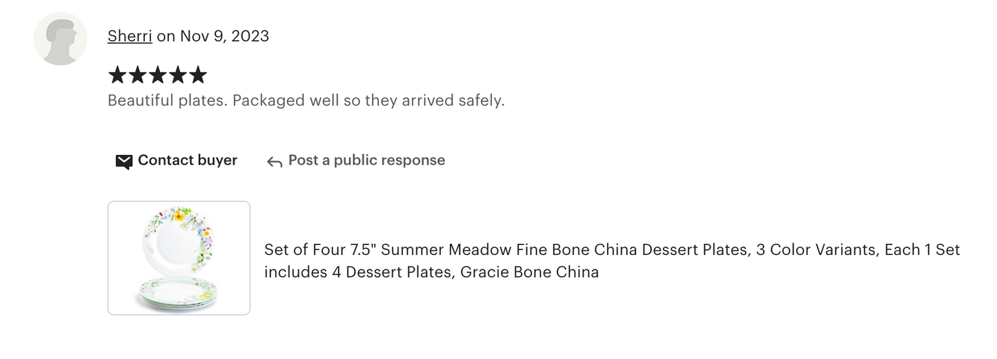 7.5" Summer Meadow Bone China Dessert Plate