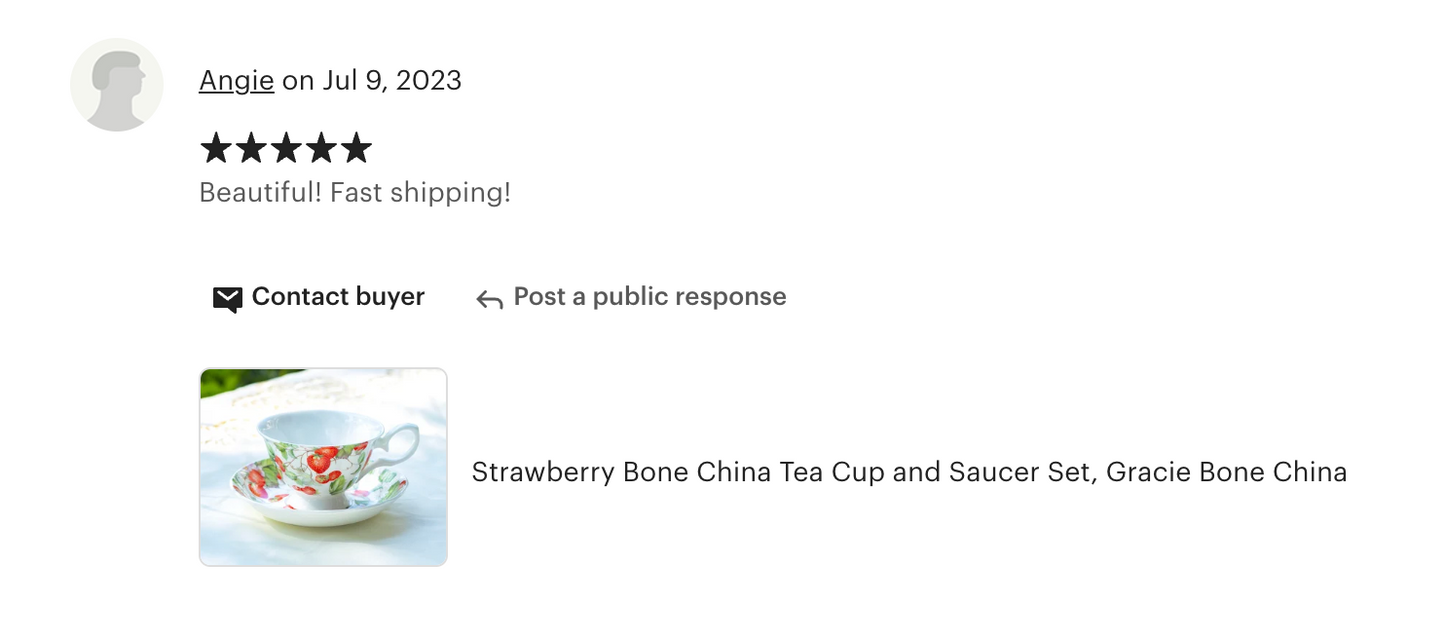 Strawberry Bone China Tea Cup and Saucer