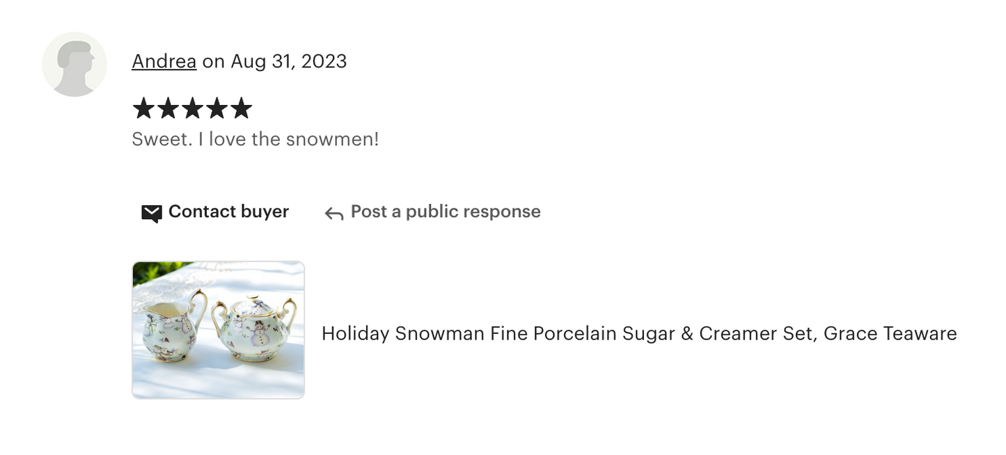 Holiday Snowmen Fine Porcelain Sugar & Creamer Set