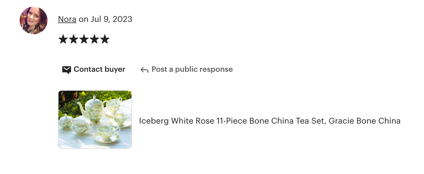 Iceberg Rose Bone China 11-Piece Tea Set