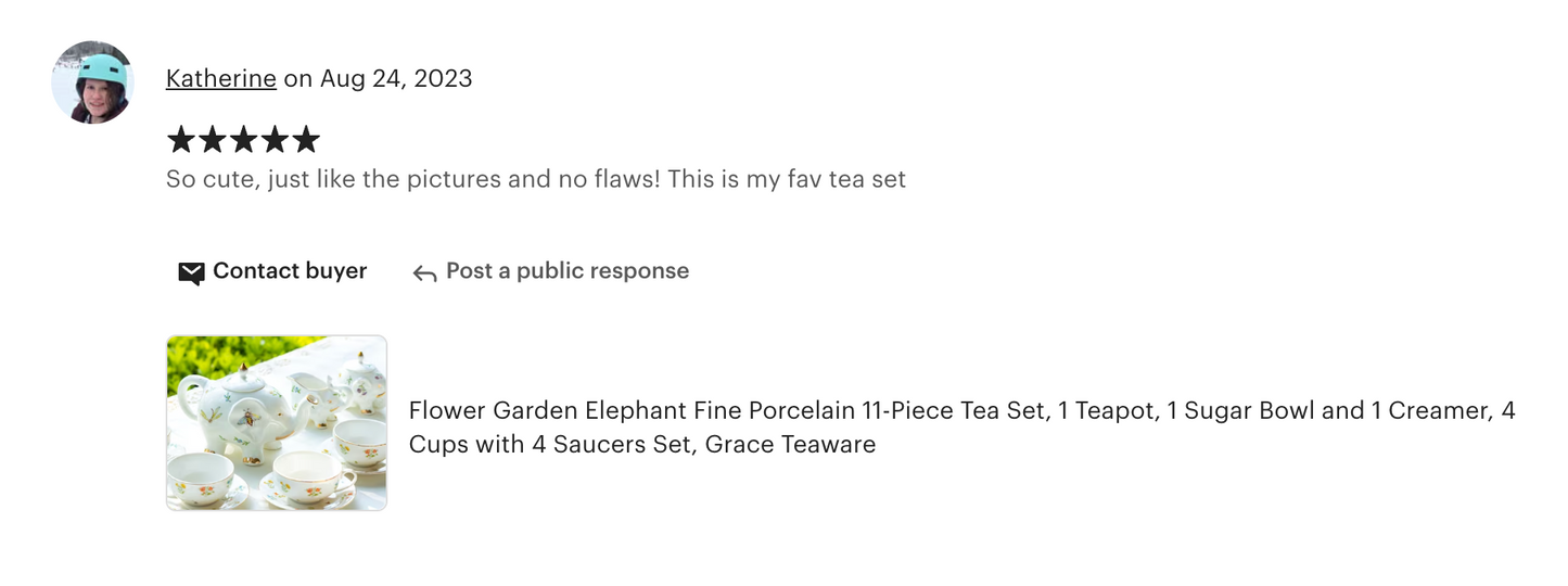 Summer Garden Elephant Fine Porcelain Tea Set