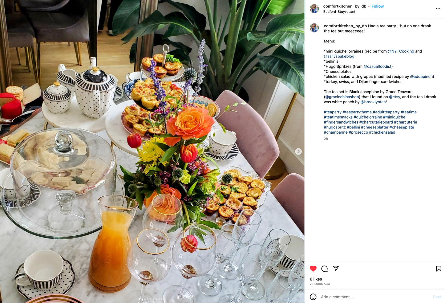 Black Josephine Stripes and Dots Fine Porcelain Tea Set