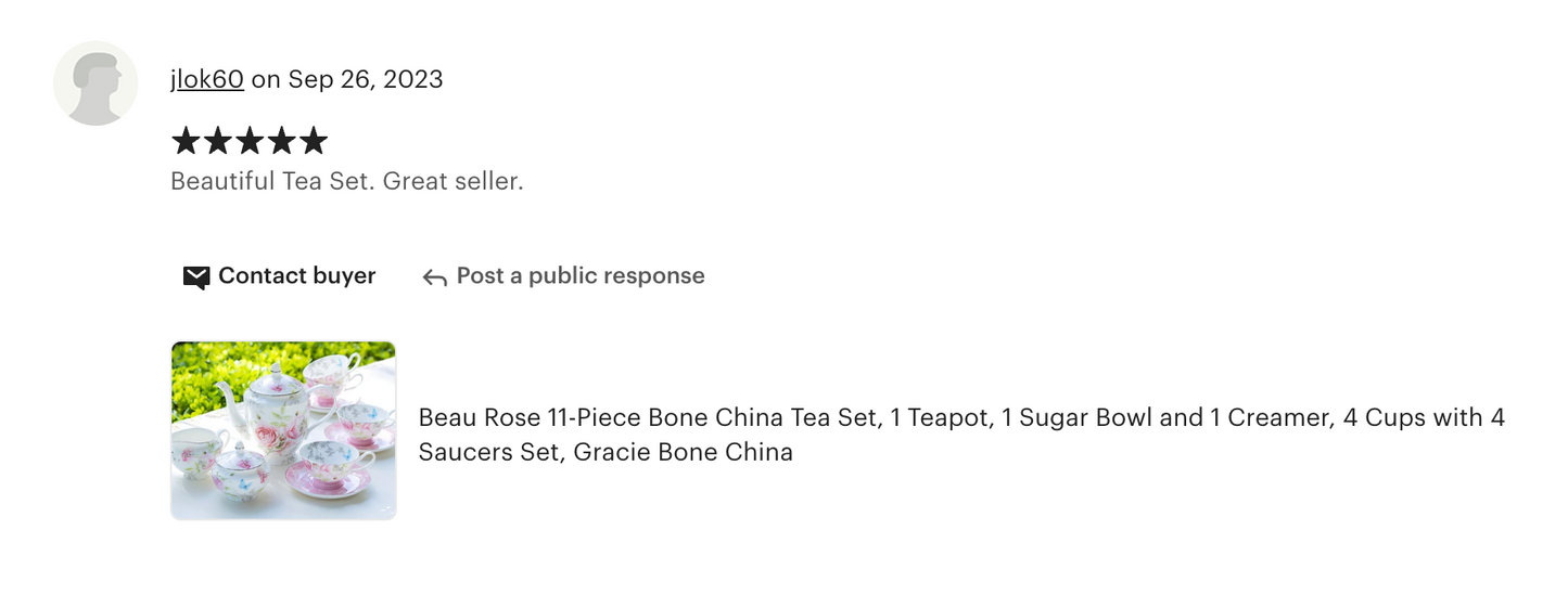 Beau Rose Bone China Tea Set