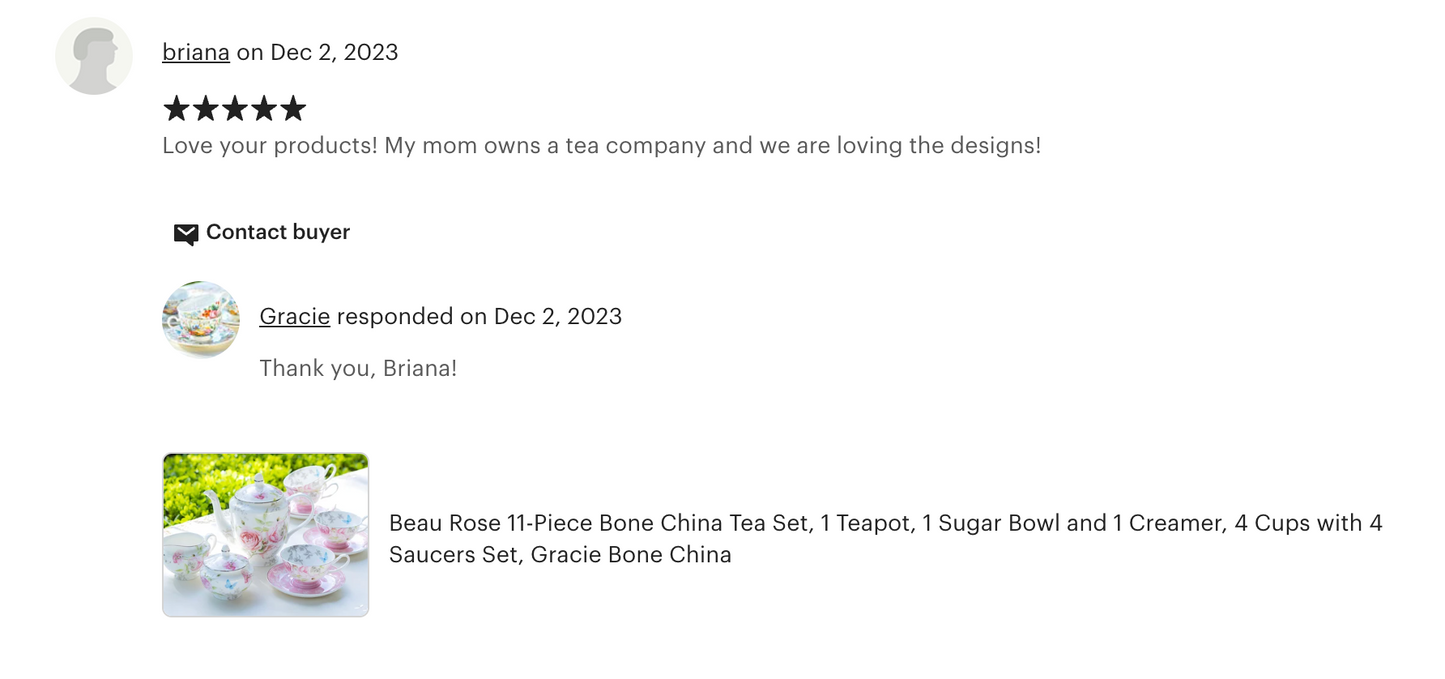 Beau Rose Bone China Tea Set