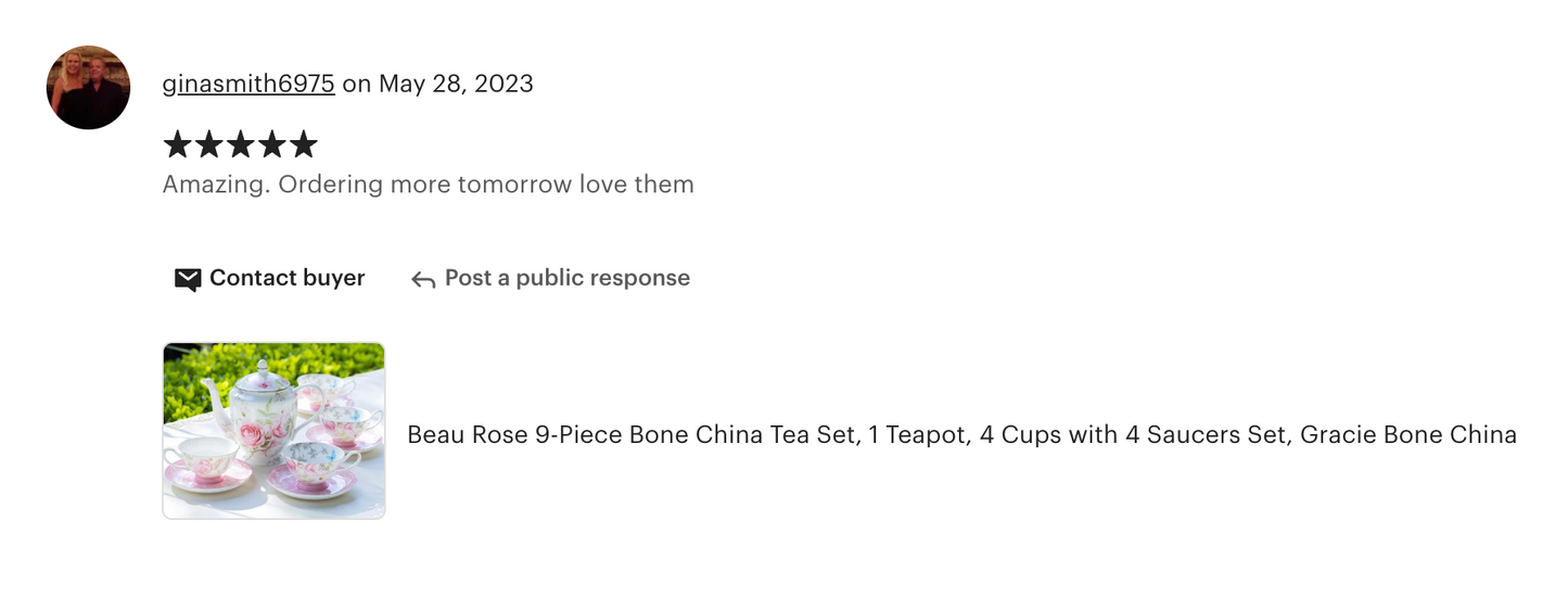 Beau Rose Bone China Tea Set