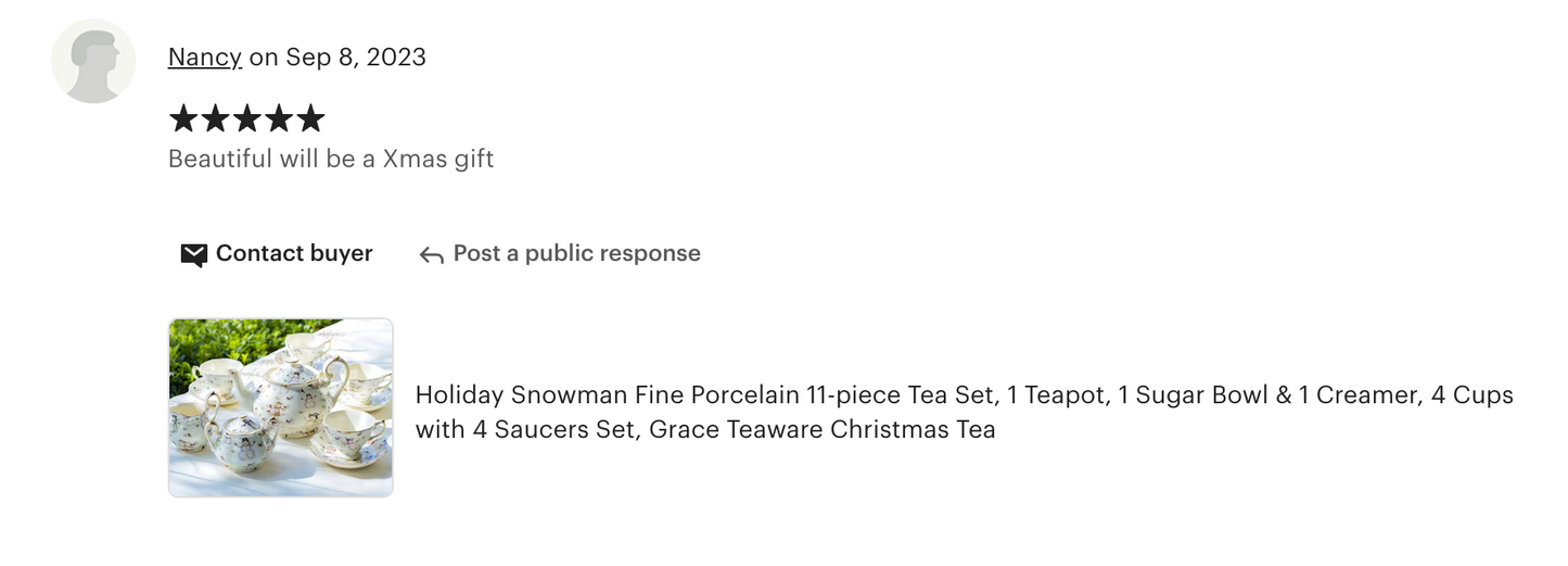 Holiday Snowman Tea Set