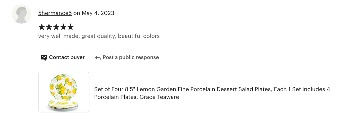 Lemon Garden Fine Porcelain Dessert/Dinner Plate