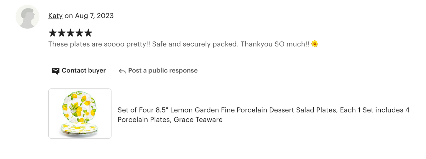 Lemon Garden Fine Porcelain Dessert/Dinner Plate
