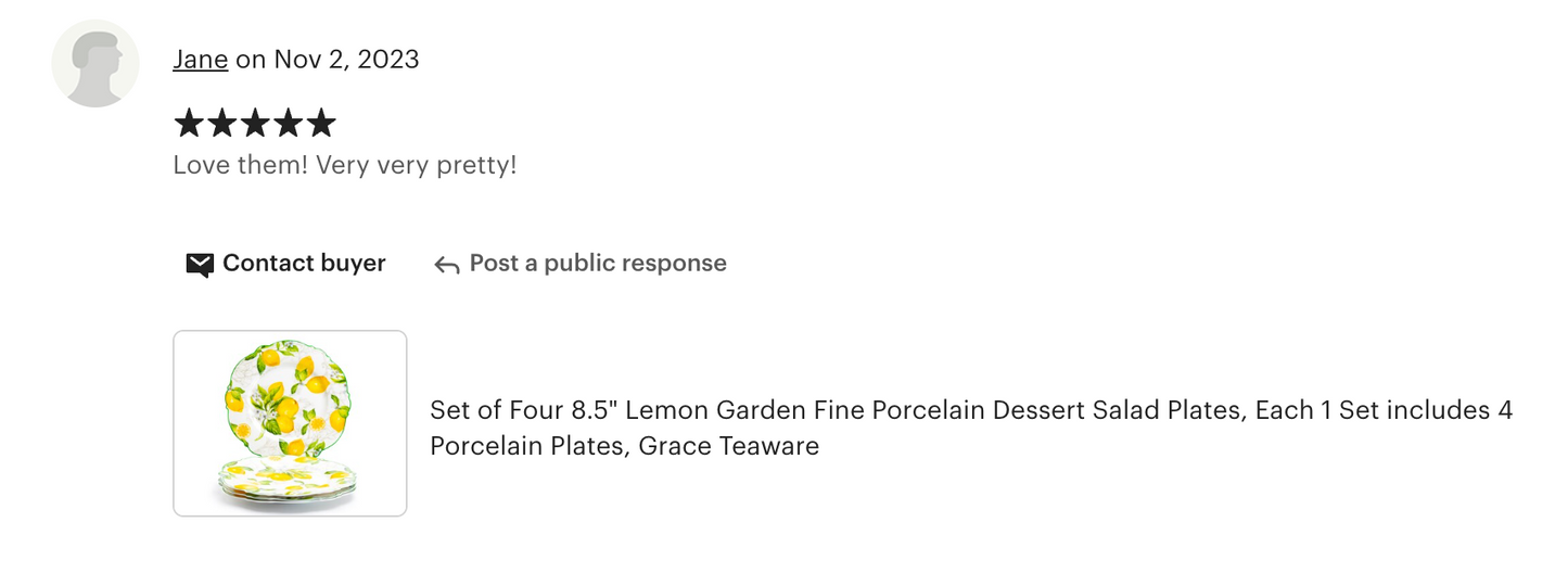 Lemon Garden Fine Porcelain Dessert/Dinner Plate