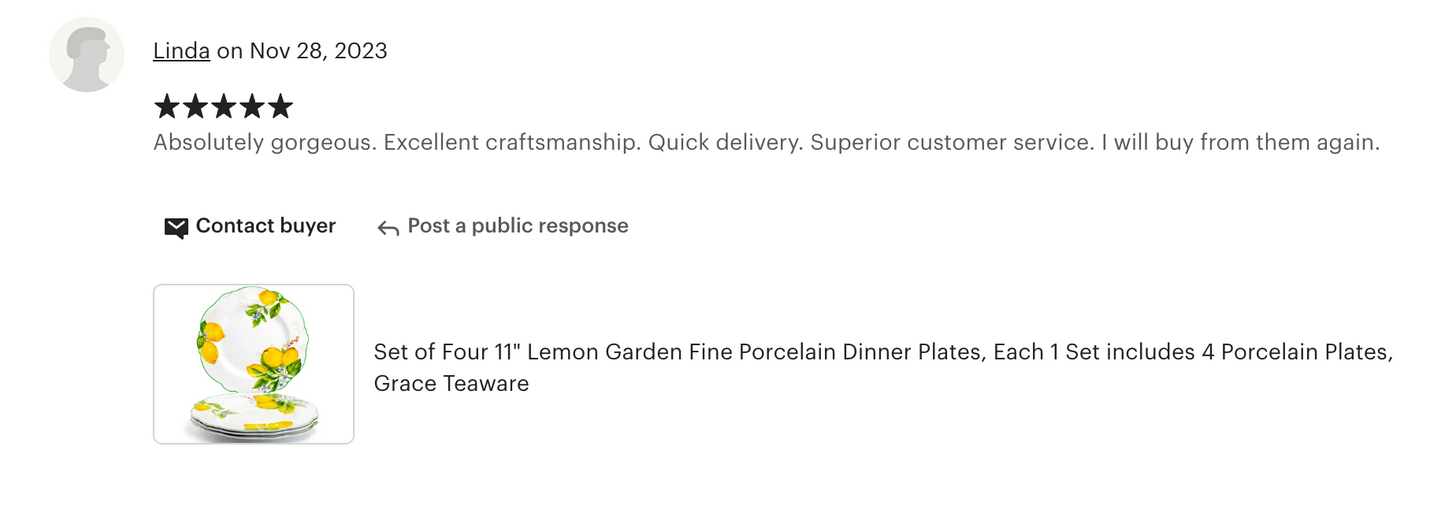 Lemon Garden Fine Porcelain Dessert/Dinner Plate