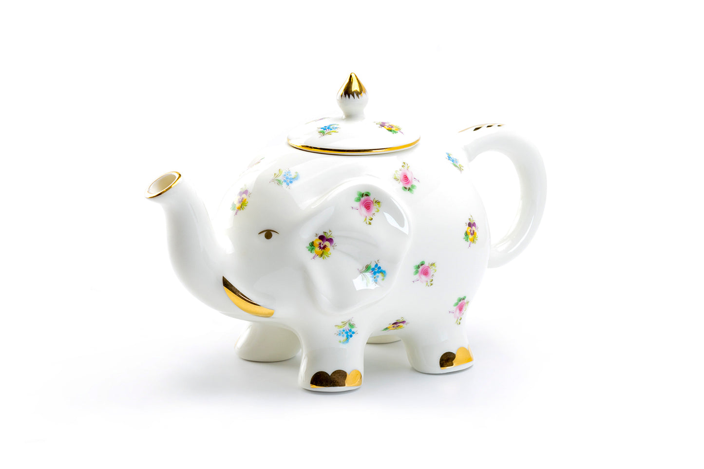 Grace Teaware Floral Elephant Fine Porcelain Teapot
