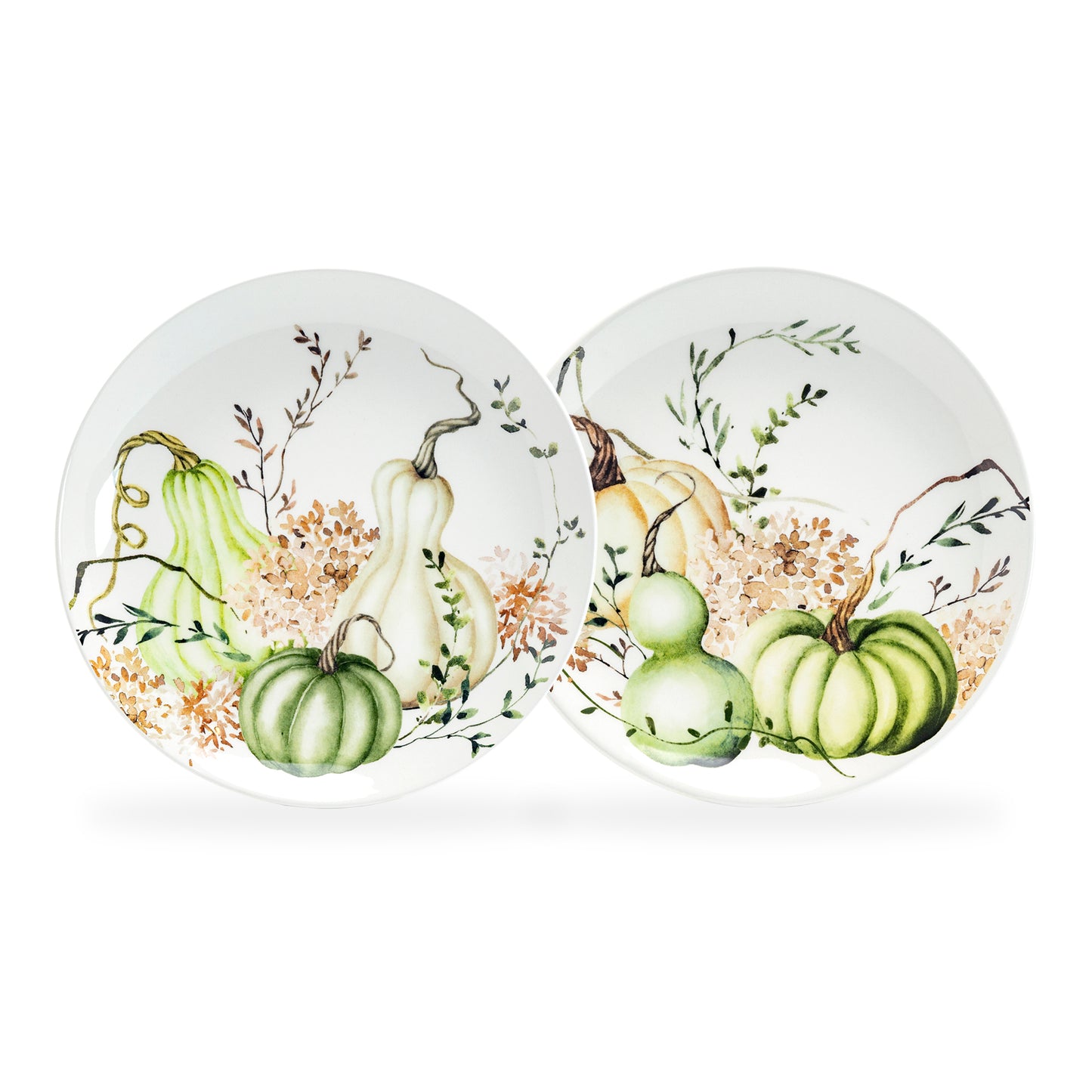 8.5" Fall Pumpkins Green Harvest Salad/Dessert Plate