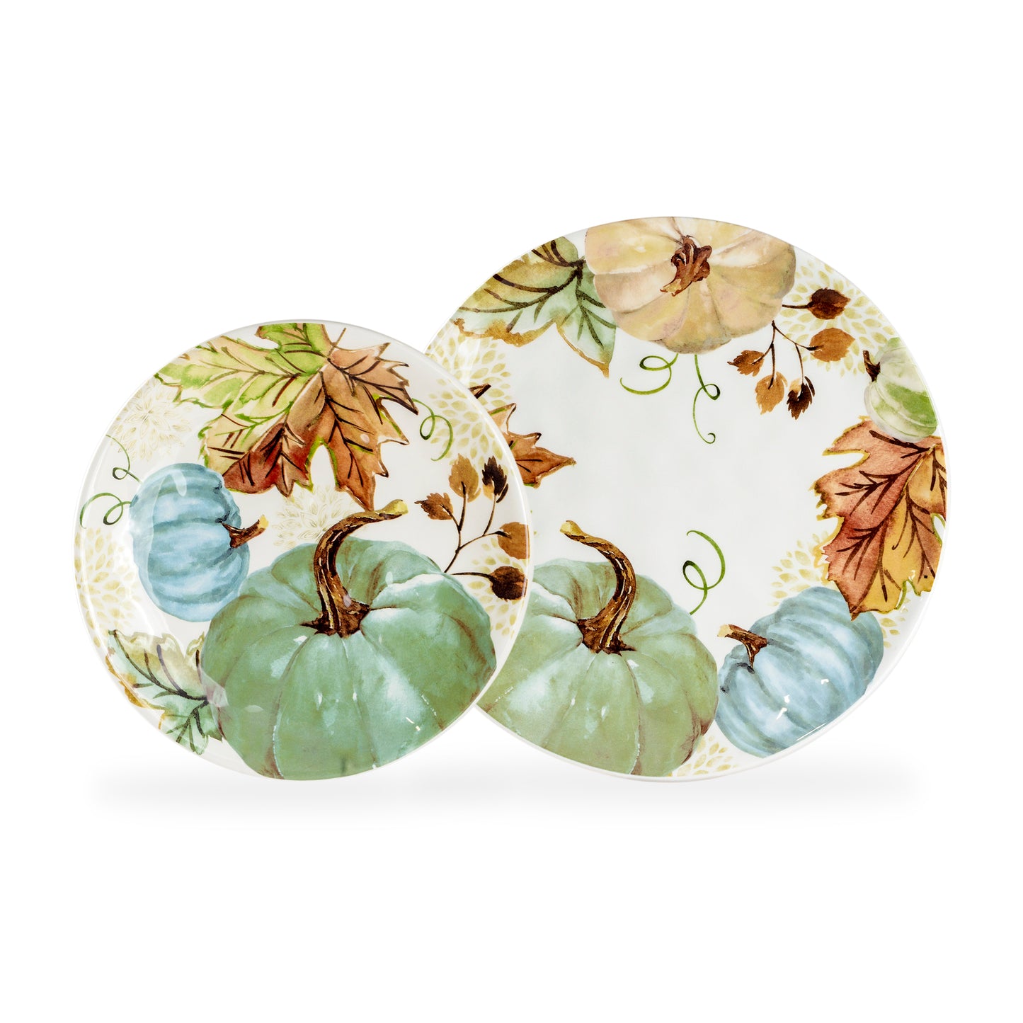 Fall Pumpkins with Leaves Dessert/Dinner Plate