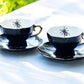 Grace Teaware Spider Black Gold Tea Cup and Saucer set of 2 gothic spider tea cup