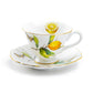 Grace Teaware Lemon Butterfly Fine Porcelain Tea Cup and Saucer