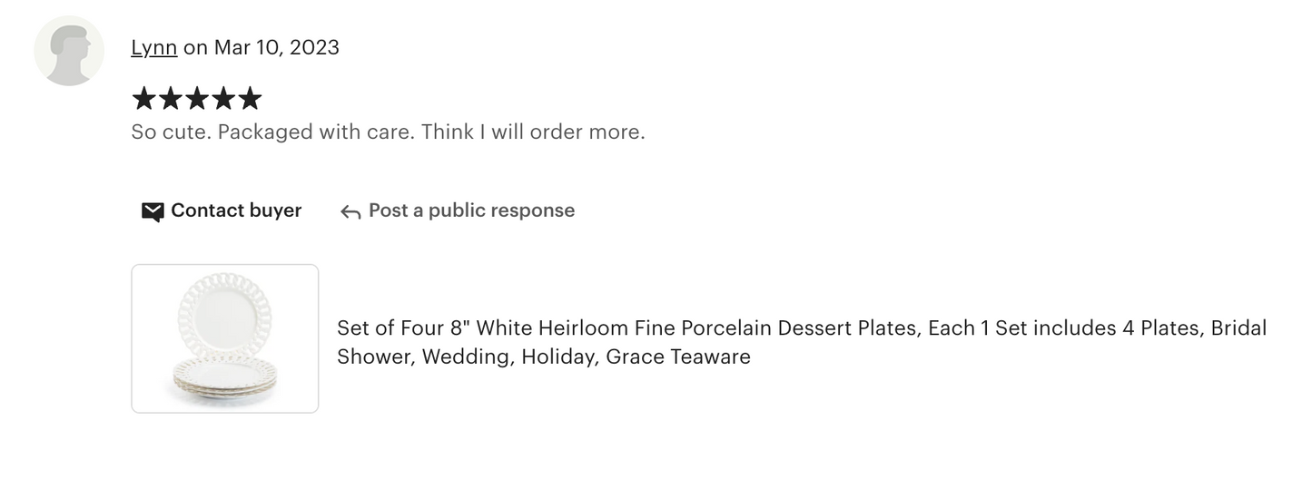 White Heirloom Fine Porcelain Dessert/Dinner Plate
