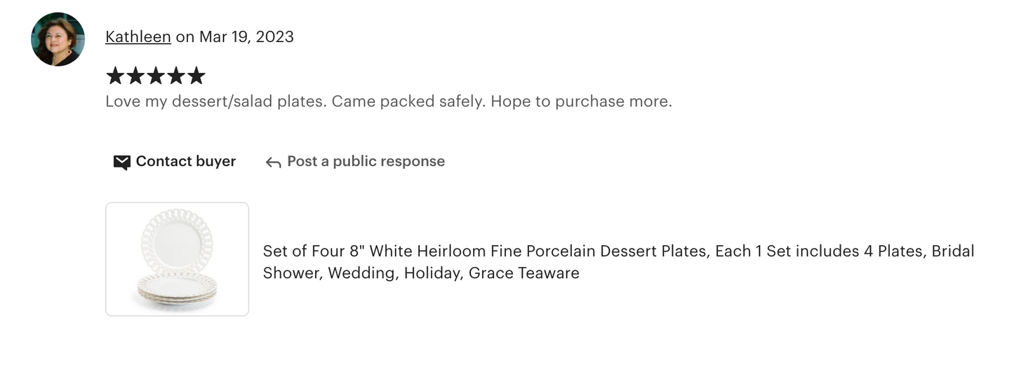 White Heirloom Fine Porcelain Dessert/Dinner Plate