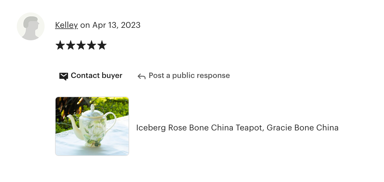 Iceberg Rose Bone China Teapot