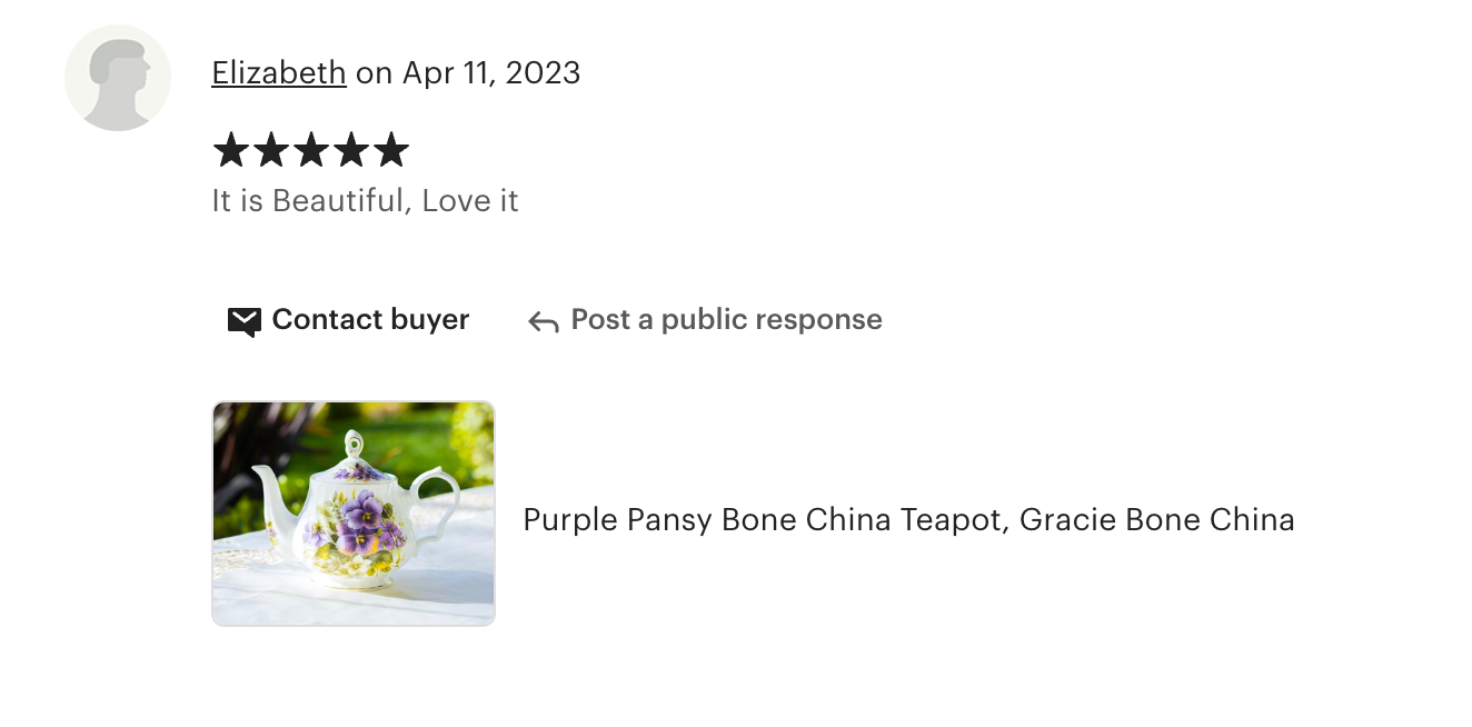 Purple Pansy Bone China Teapot