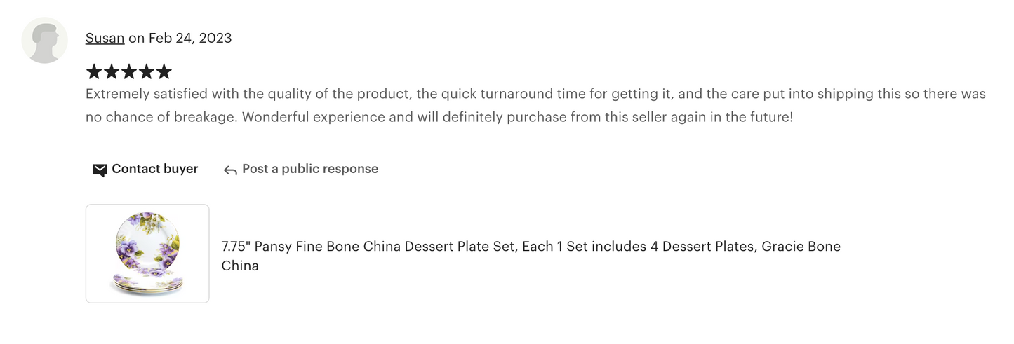 7.75" Pansy Bone China Dessert Plate