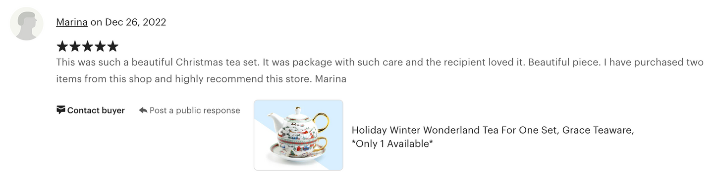 Holiday Winter Wonderland Tea For One Set