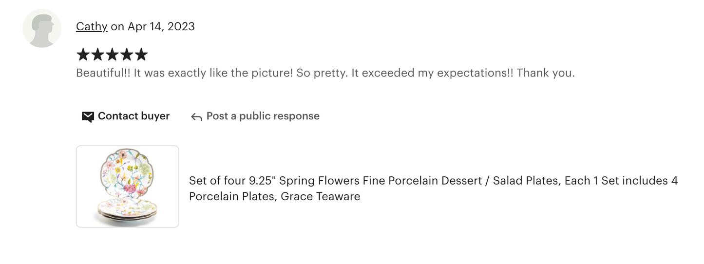Spring Flowers Fine Porcelain Dessert/Dinner Plate