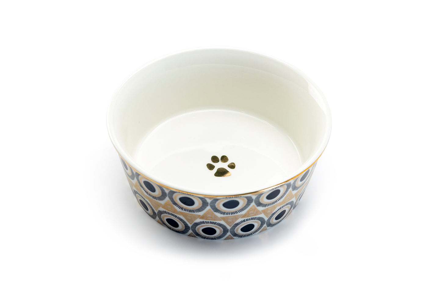 5.25" Burst Wave Fine Porcelain Pet Bowl