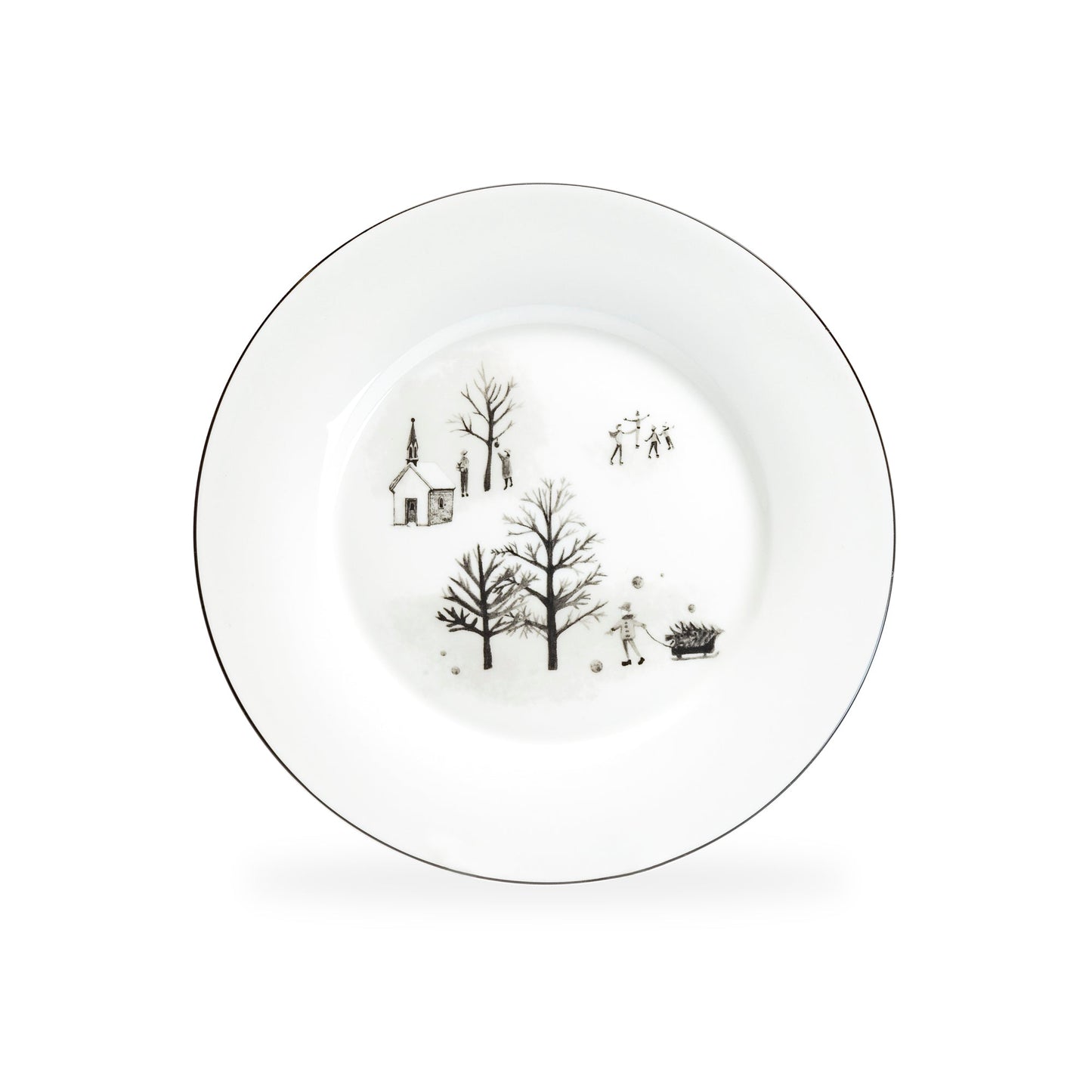 Winter Wonderland Ski Village Bone China Tea Set