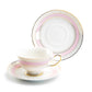Grace Teaware Pink Stripe with Gold Dots Fine Porcelain Tea Cup and Saucer Set