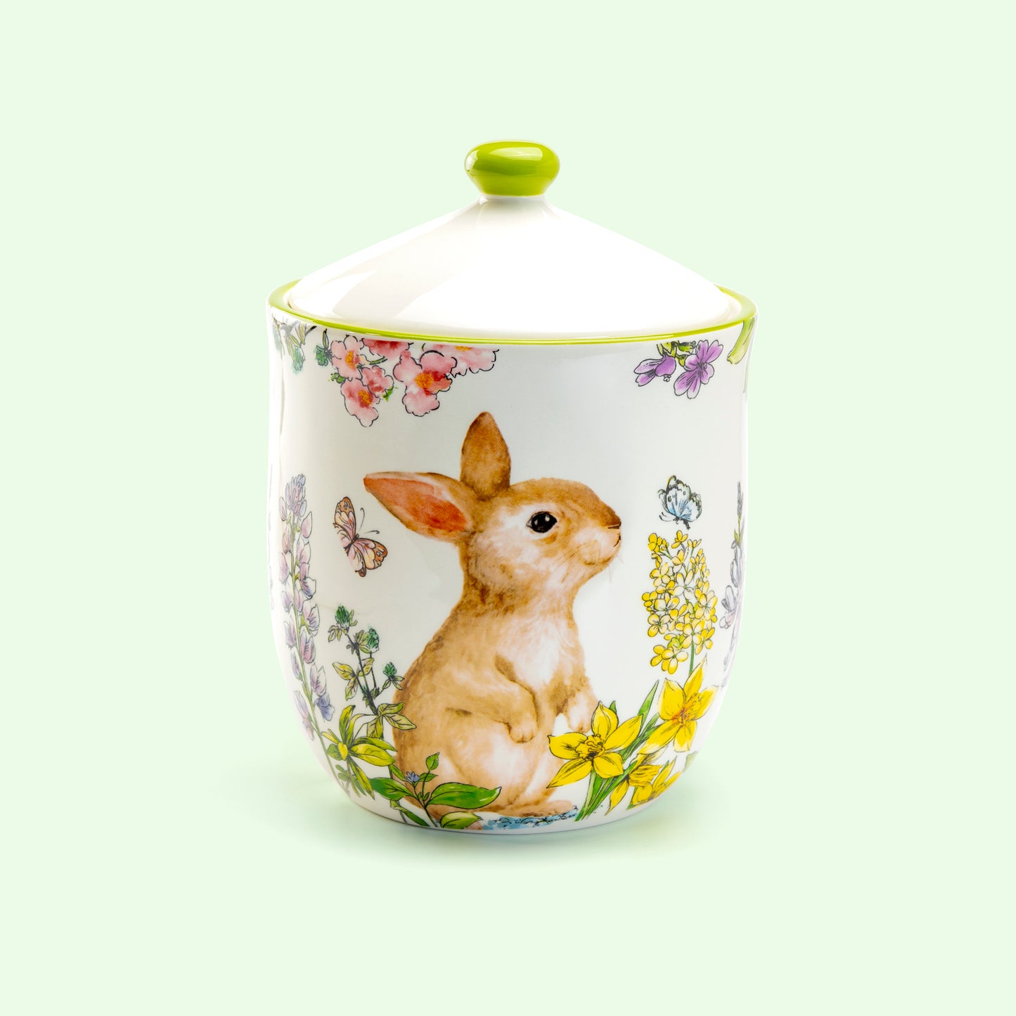 Grace Teaware Spring Garden Bunny Canister Large