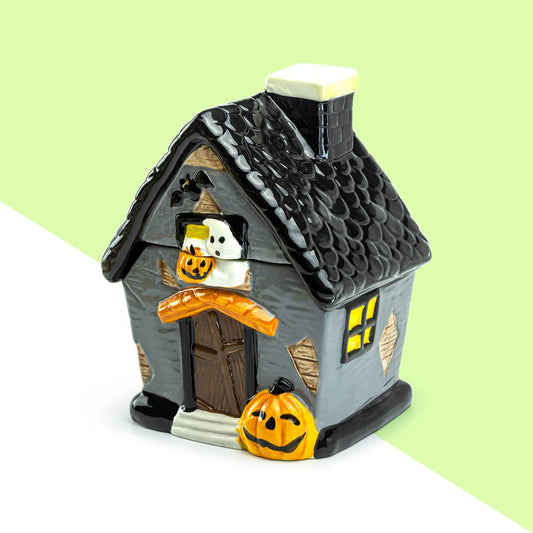 Potter's Studio Handmade Halloween Haunted House Cookie Jar