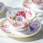 peony rose strawberry bone china tea cup and saucer