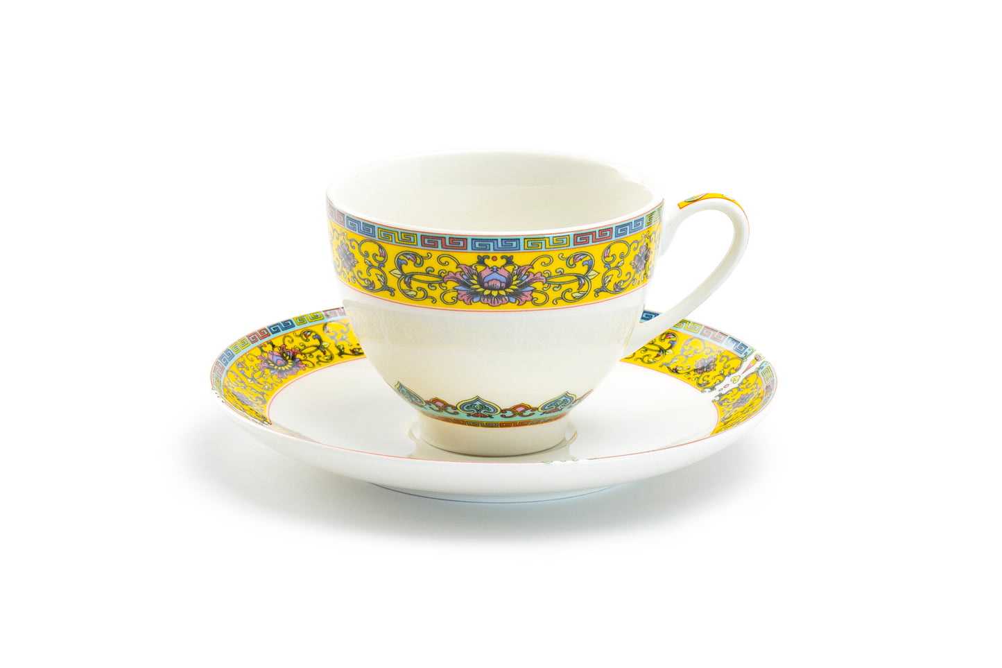 Gracie China Yellow Dynasty Fine Porcelain Tea Cup and Saucer