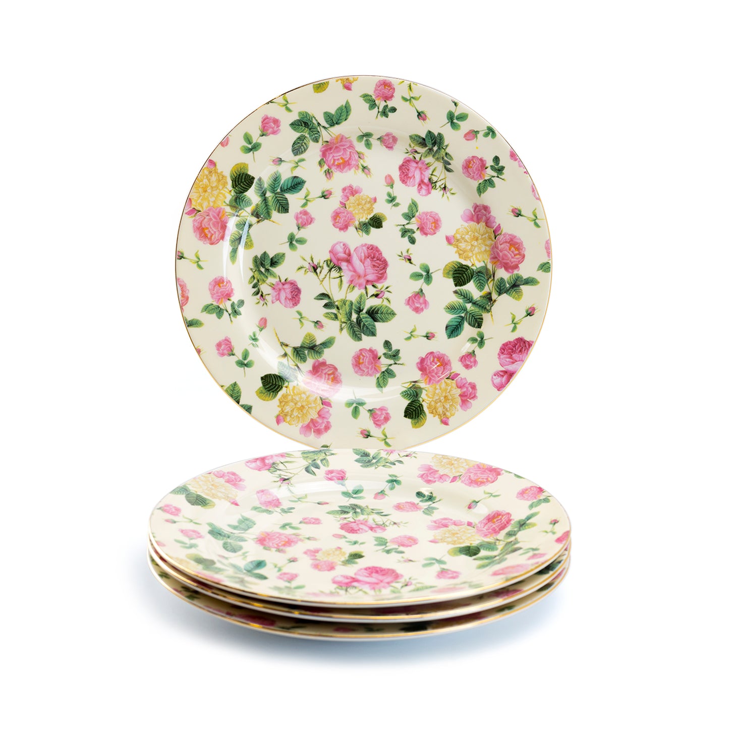 Gracie China Cottage Rose Chintz Plates