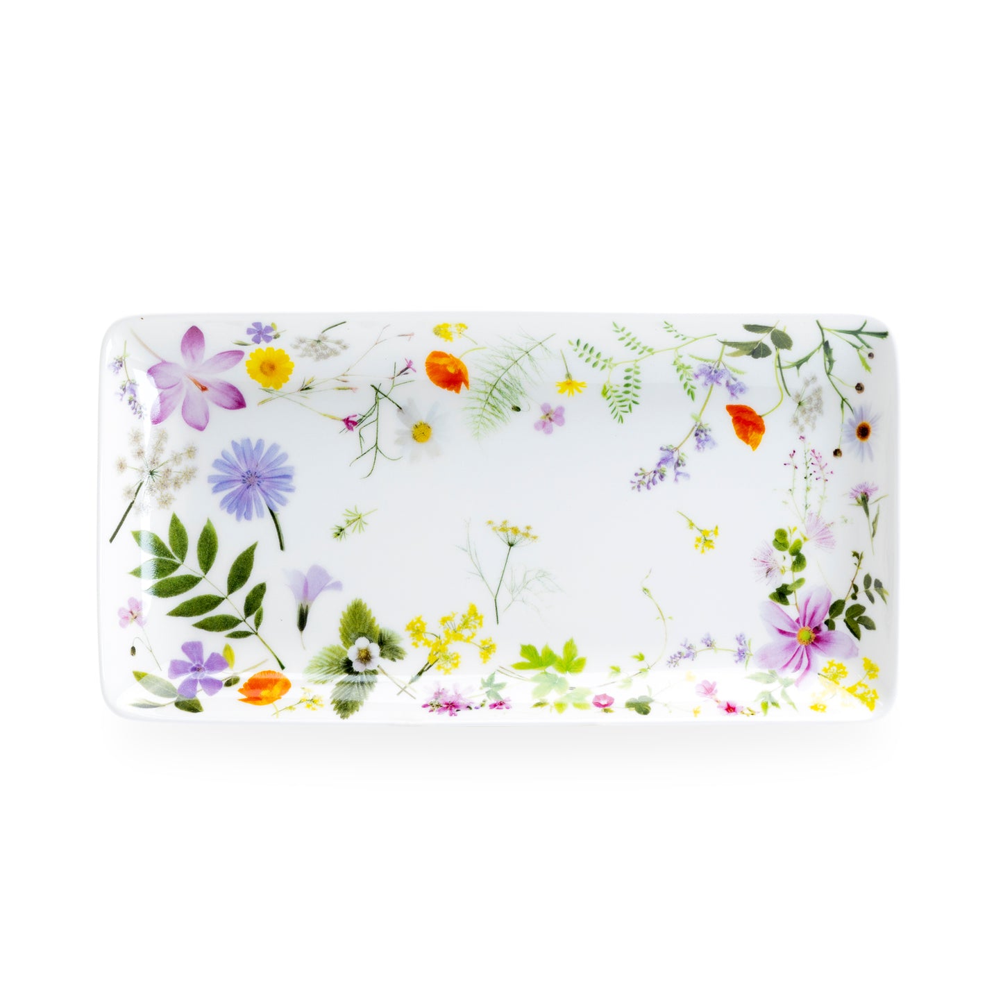 Gracie Bone China 10" Summer Meadow Bone China Serving Tray White