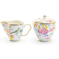 Grace Teaware Spring Flowers with Bird Fine Porcelain Sugar & Creamer Set