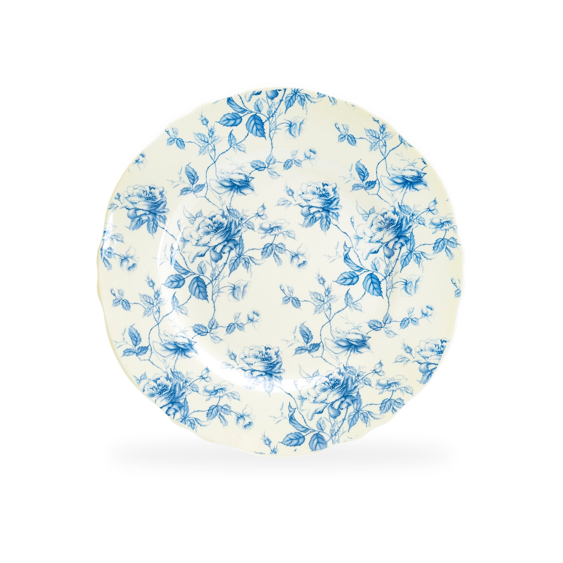 Grace Teaware 8.25" Blue Rose Toile Fine Porcelain Dessert Salad Plate
