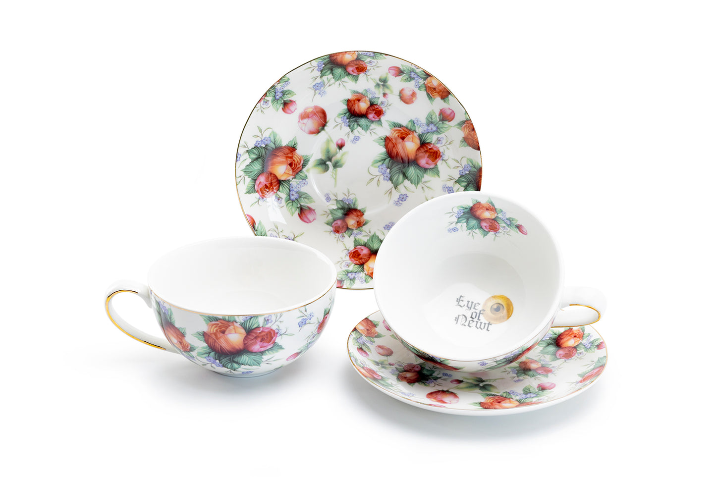 Grace Teaware Eye of Newt Floral Tea Cup and Saucer Set