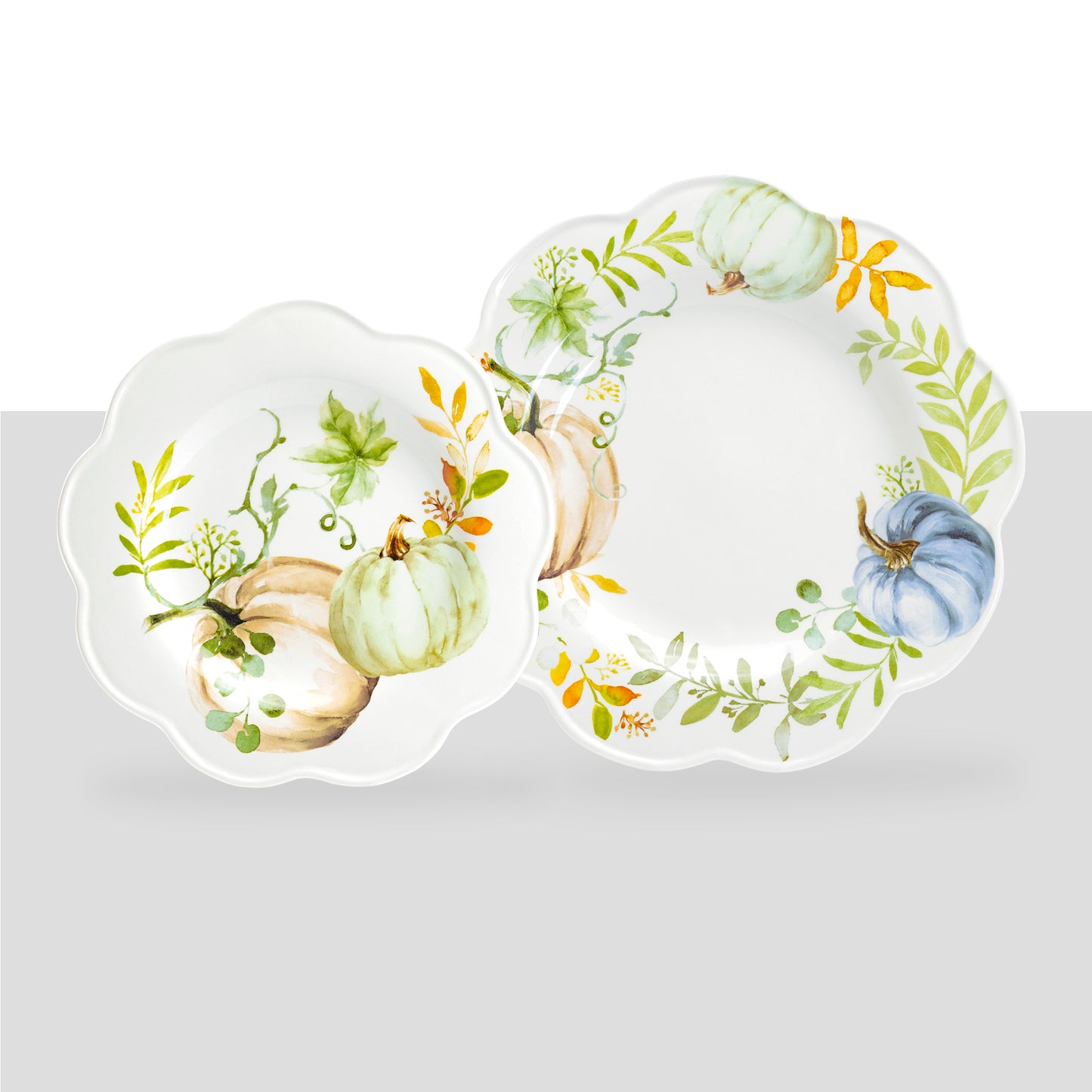 Potter's Studio 10.5" Fall Pumpkin Scallop Salad Dessert Dinner Plate