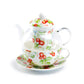 Grace Teaware Strawberry Glass Fine Porcelain Tea For One