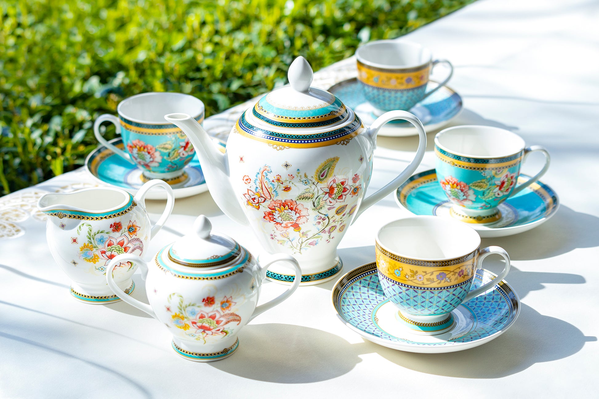 Grace Teaware Emperor Garden Fine Porcelain Tea Set