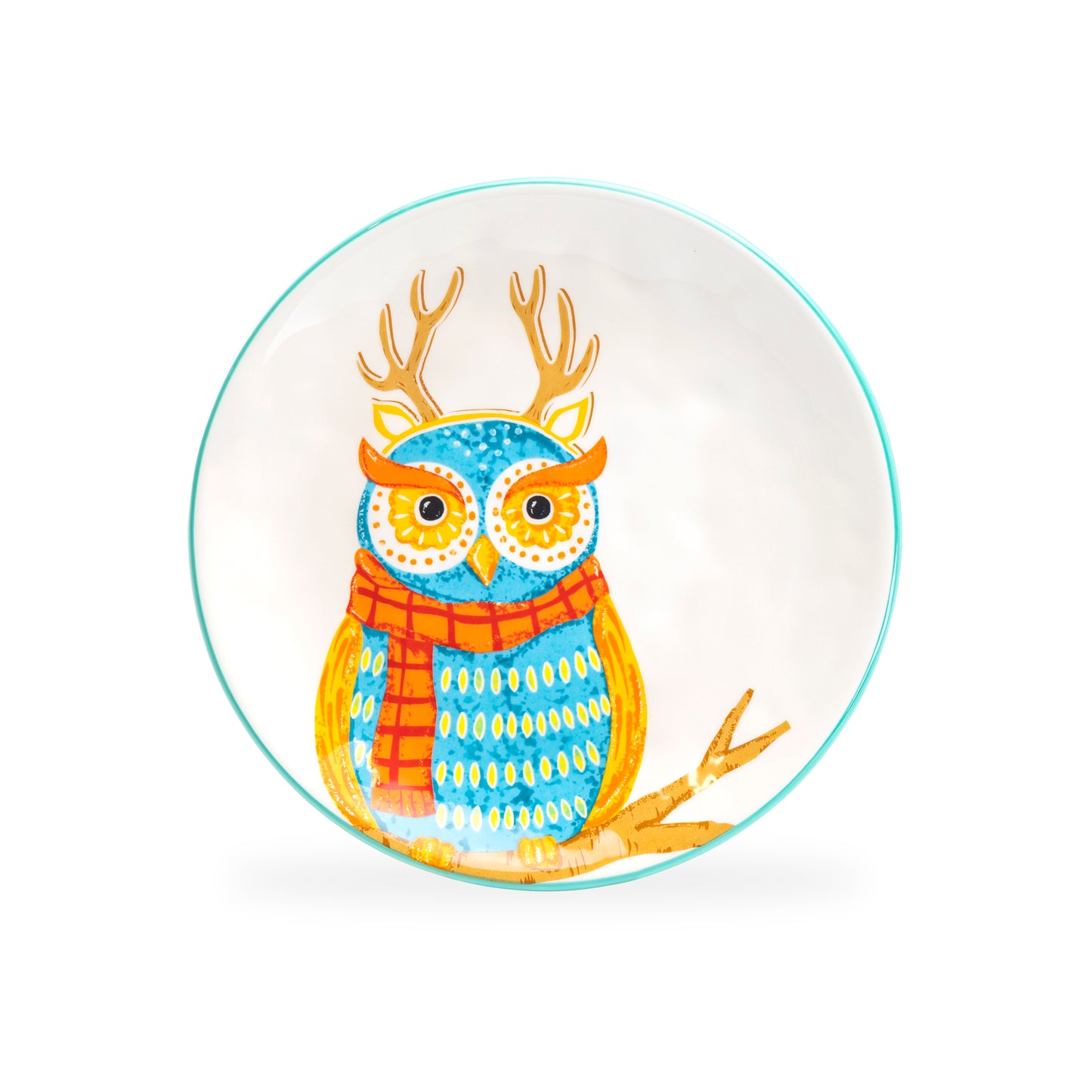 Gracie China Shop 8.5" Assorted Owls Salad / Dessert Plate reindeer owl