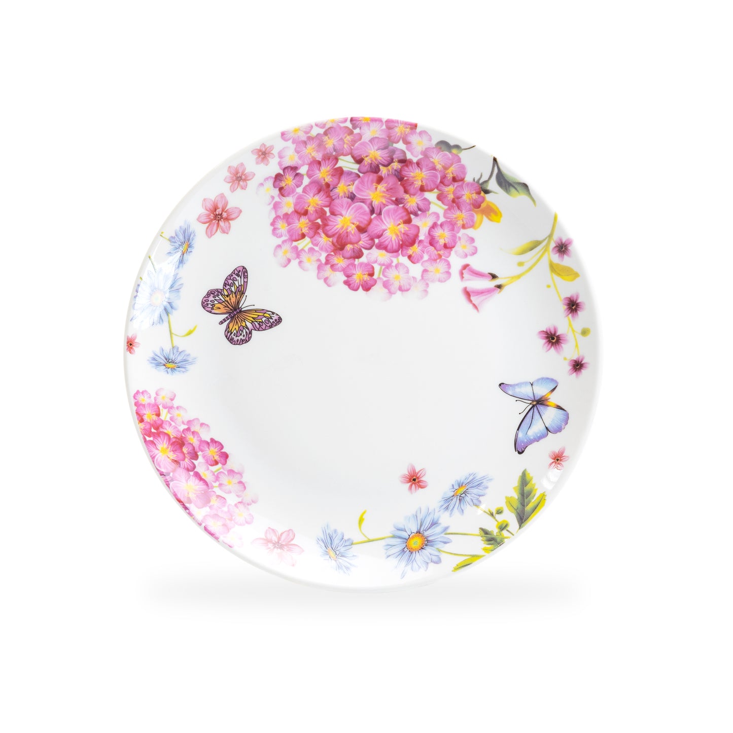 Grace Teaware Hydrangea with Butterflies Fine Porcelain Dessert Plate