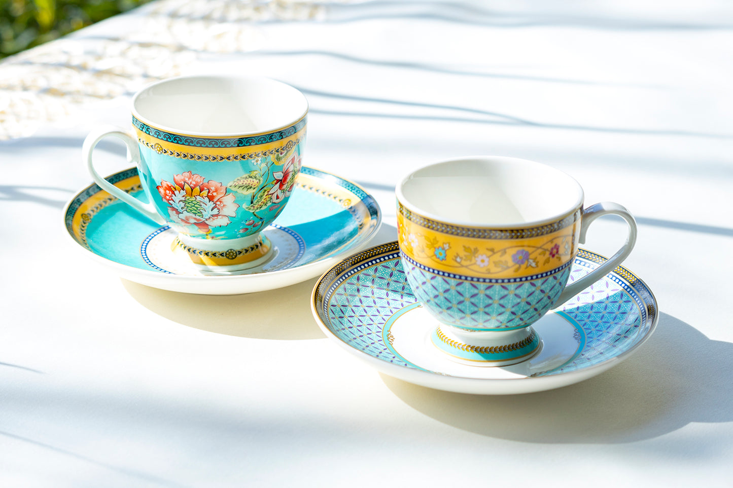 Emperor's Garden Fine Porcelain Cup and Saucer Sets