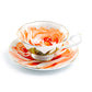 Stechcol Gracie Bone China Orange Rose Gold Dots Bone China Tea Cup and Saucer