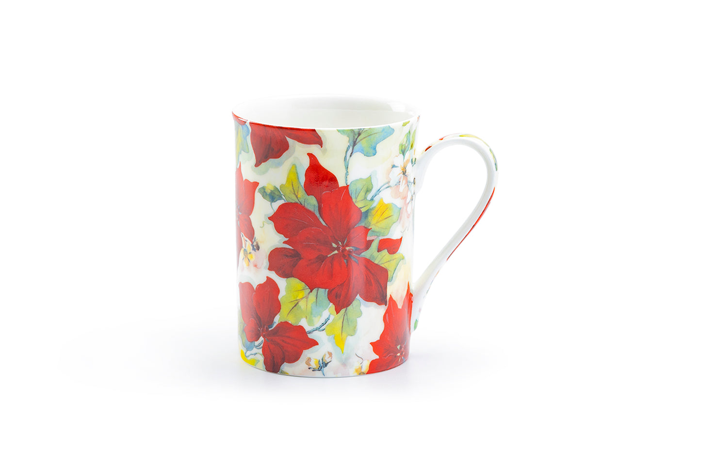 Stechcol Gracie Bone China Poinsettia Bone China Mug