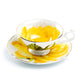 Stechcol Gracie Bone China Yellow Rose Gold Dots Bone China Tea Cup and Saucer